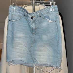 Light wash denim skirt
